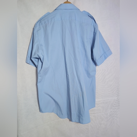 Pilot Uniform Men's Blue Short Sleeve Shirt The Aviator By Van Husen - Picture 3 of 6